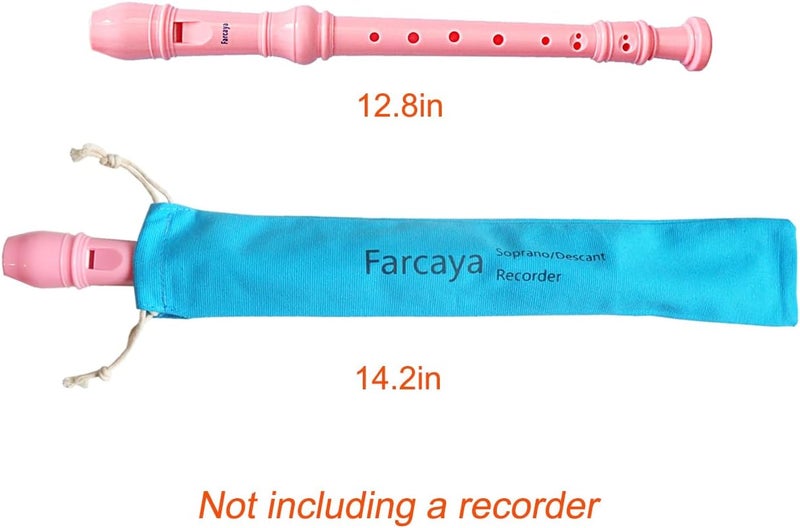 Farcaya Recorder Case Bag Only for Soprano Descant Instrument Flute Storage Pouch Cotton Velvet 3Pack (White+Blue+Black) - Image 5